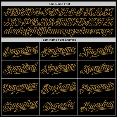 Custom Black Old Gold Pinstripe Red-Old Gold Authentic Baseball Jersey