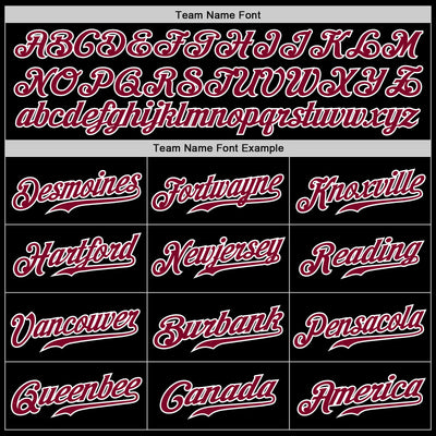 Custom Black White Pinstripe Maroon-White Authentic Baseball Jersey