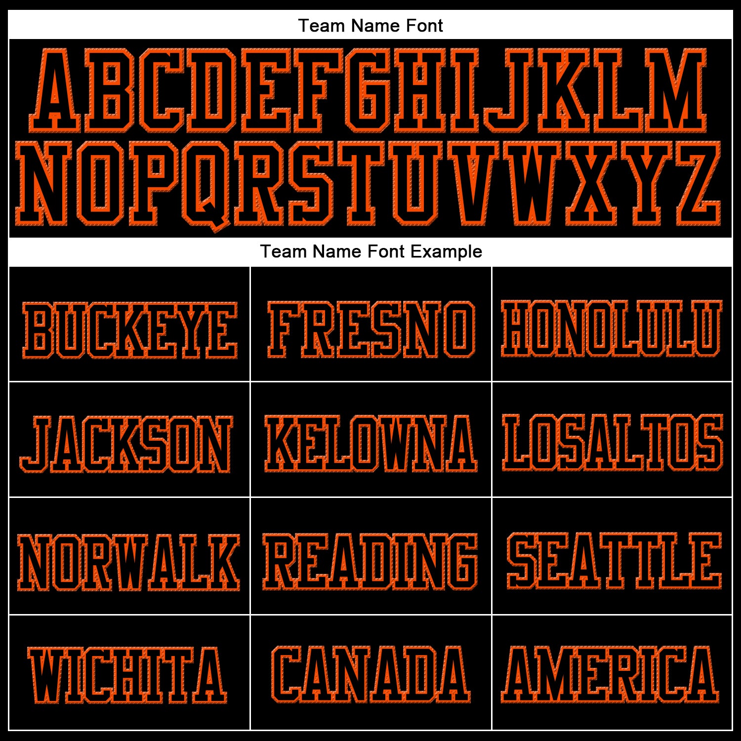 Custom Black Black-Orange Stitched Cuffed Knit Hat