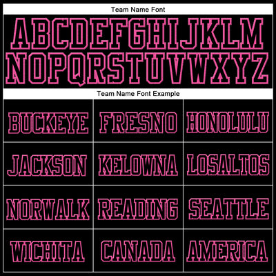 Custom Black Black-Pink Stitched Cuffed Knit Hat