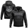 Custom Stitched Black Black-Gray Football Pullover Sweatshirt Hoodie