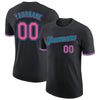 Custom Black Pink-Teal Performance T-Shirt