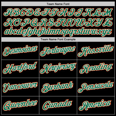 Custom Black Kelly Green-Orange Performance T-Shirt