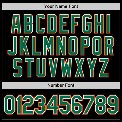 Custom Black Kelly Green-Orange Performance T-Shirt