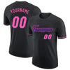 Custom Black Pink-Purple Performance T-Shirt