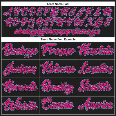 Custom Black Light Blue-Hot Pink Authentic Baseball Jersey