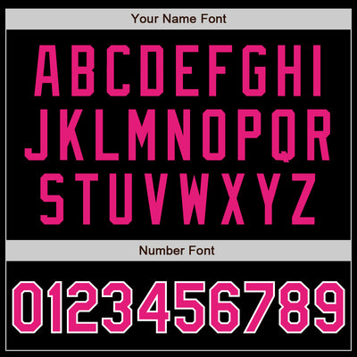 Custom Black Hot Pink-White Authentic Baseball Jersey
