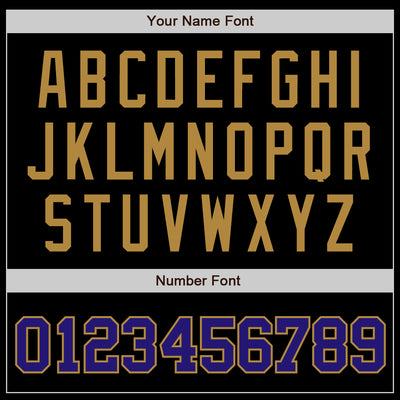 Custom Black Dark Purple-Old Gold Authentic Baseball Jersey