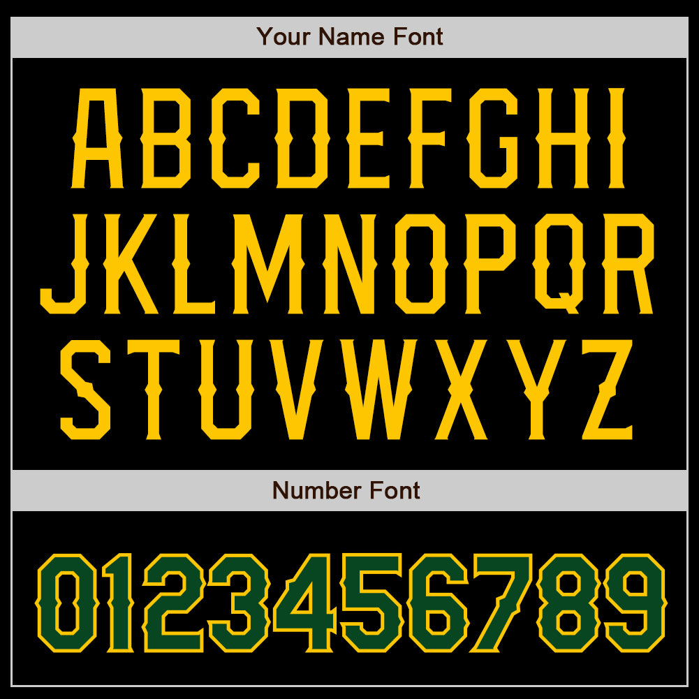 Custom Black Green-Gold Hockey Jersey