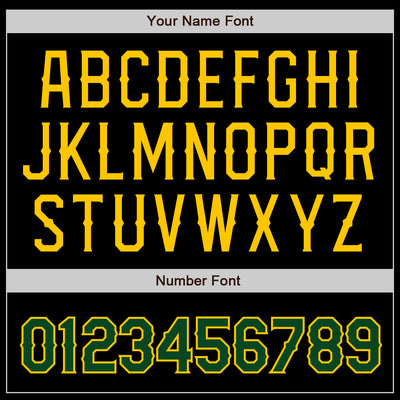 Custom Black Green-Gold Hockey Jersey