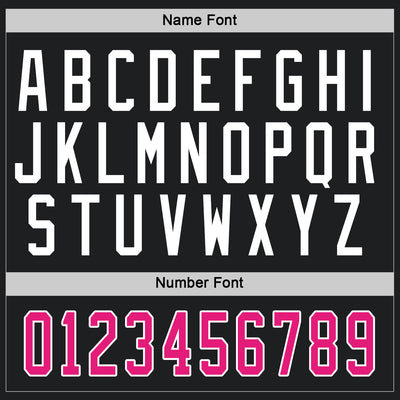 Custom Black Hot Pink-White Hockey Jersey