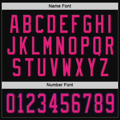 Custom Black Hot Pink-Dark Purple Hockey Jersey