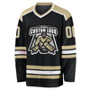 Custom Black Vegas Gold-White Hockey Jersey