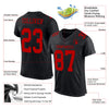 Custom Black Red Mesh Authentic Football Jersey