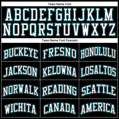 Custom Black White-Teal Authentic Throwback Basketball Jersey