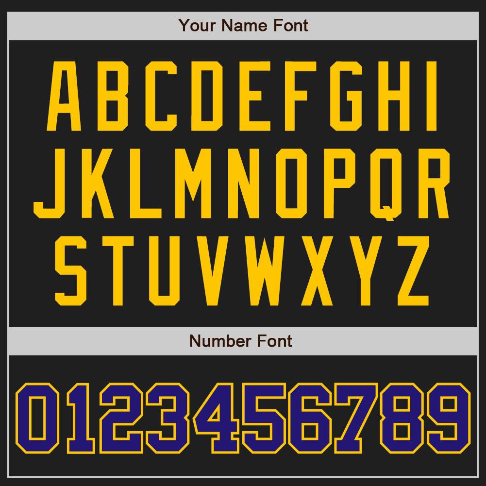 Custom Black Dark Purple-Gold Authentic Baseball Jersey