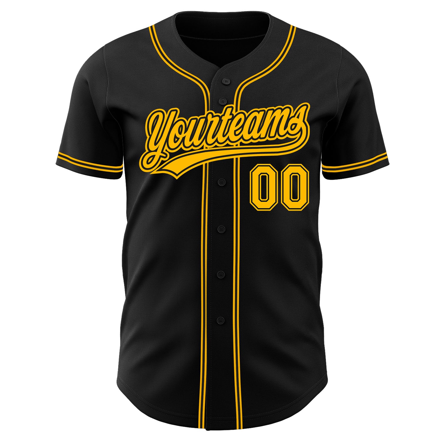 Custom Baseball Jersey Black Gold-Black Authentic Men's Size:XL