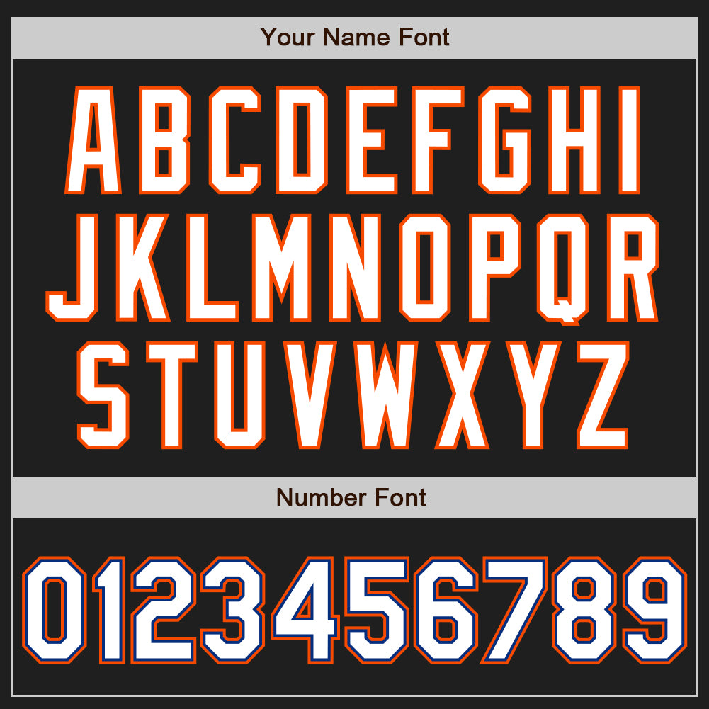 Custom Black White Royal-Orange Authentic Baseball Jersey