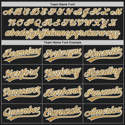 Custom Black Old Gold-White Authentic Baseball Jersey