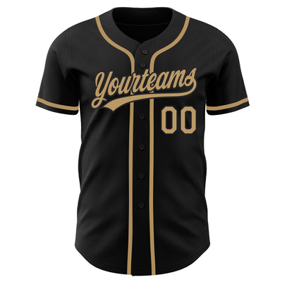 Custom Black Old Gold Authentic Baseball Jersey