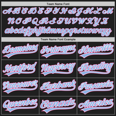 Custom Black Pink-Light Blue Authentic Baseball Jersey