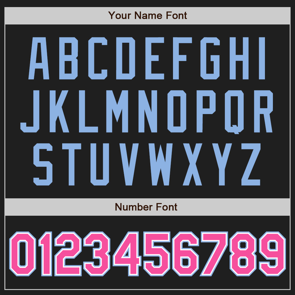 Custom Black Pink-Light Blue Authentic Baseball Jersey