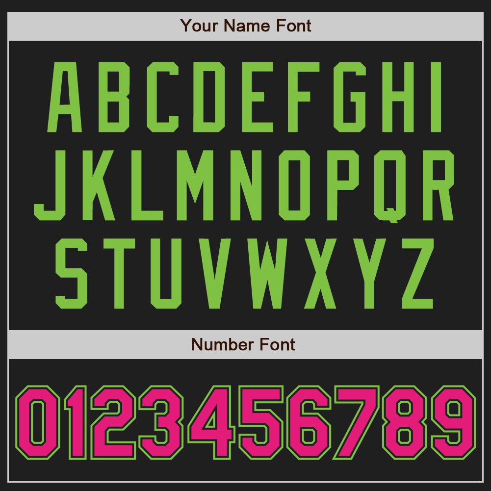 Custom Black Hot Pink-Neon Green Authentic Baseball Jersey