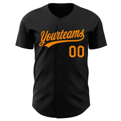 Custom Black Bay Orange Authentic Baseball Jersey