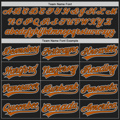 Custom Black Texas Orange-White Authentic Baseball Jersey
