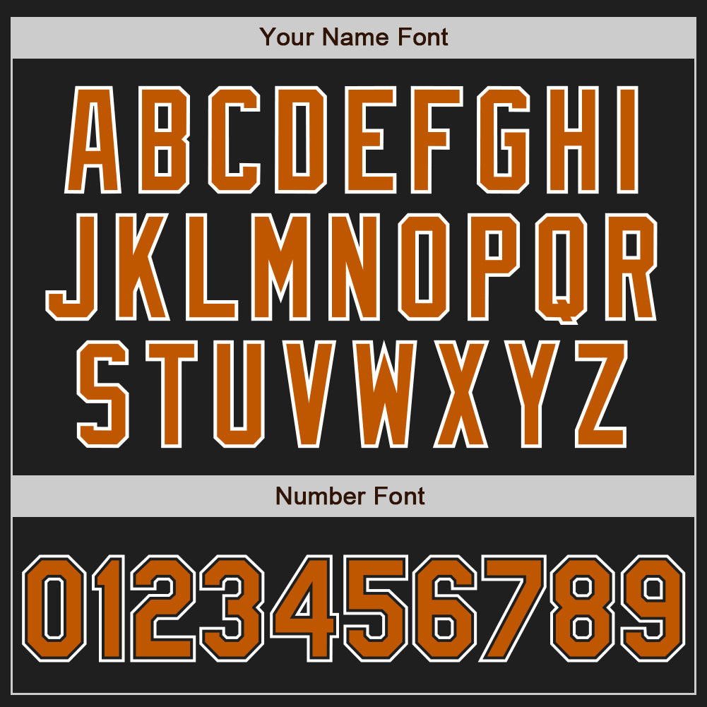 Custom Black Texas Orange-White Authentic Baseball Jersey