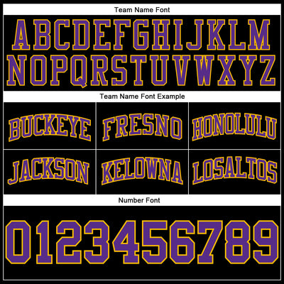 Custom Black Purple-Gold Authentic Throwback Basketball Shorts