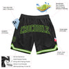 Custom Black Black-Neon Green Authentic Throwback Basketball Shorts