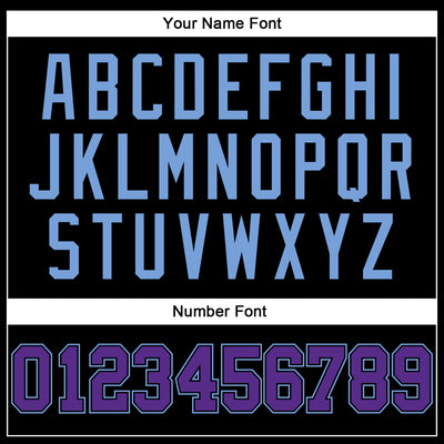 Custom Black Purple-Light Blue Authentic Throwback Basketball Jersey