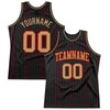 Custom Black Red Pinstripe Old Gold-Red Authentic Basketball Jersey