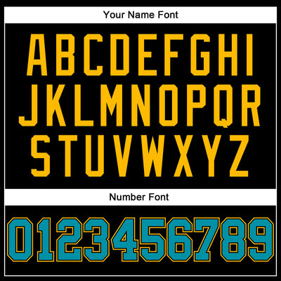 Custom Black Teal Pinstripe Teal-Gold Authentic Basketball Jersey