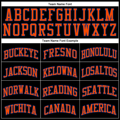 Custom Black Orange-Royal Authentic Throwback Basketball Jersey