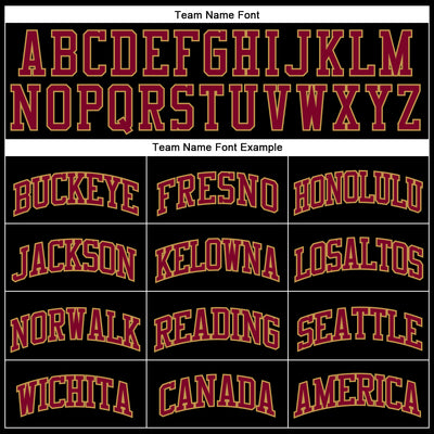 Custom Black Maroon-Old Gold Authentic Throwback Basketball Jersey