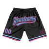 Custom Black Light Blue-Pink Authentic Throwback Basketball Shorts