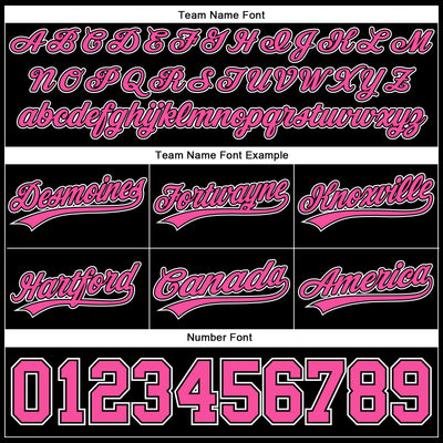 Custom Black Pink-White Authentic Throwback Basketball Shorts