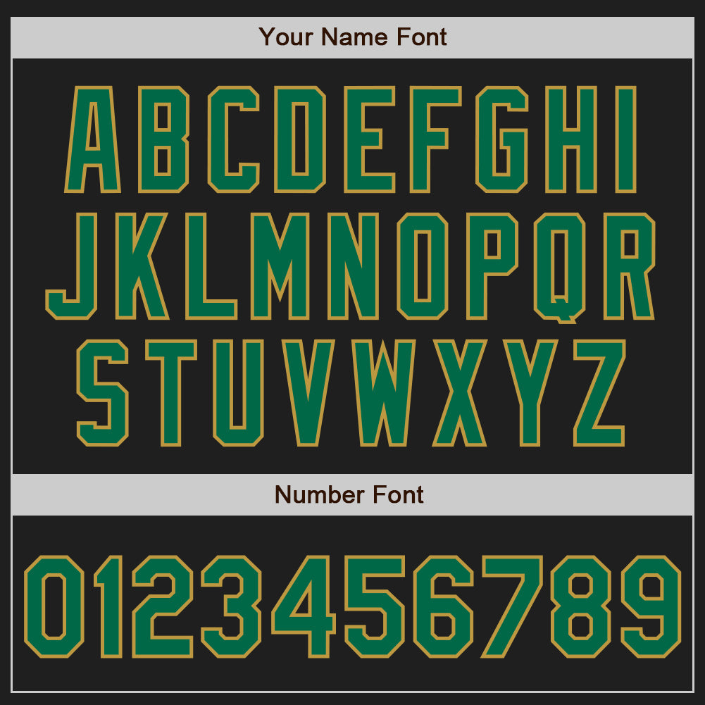 Custom Black Old Gold Pinstripe Kelly Green Authentic Baseball Jersey