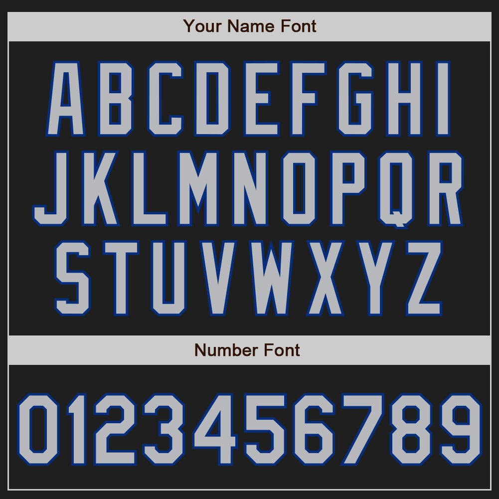 Custom Black Gray Pinstripe Gray-Royal Authentic Baseball Jersey