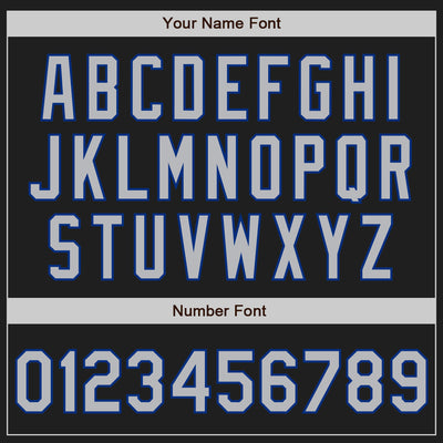 Custom Black Gray Pinstripe Gray-Royal Authentic Baseball Jersey