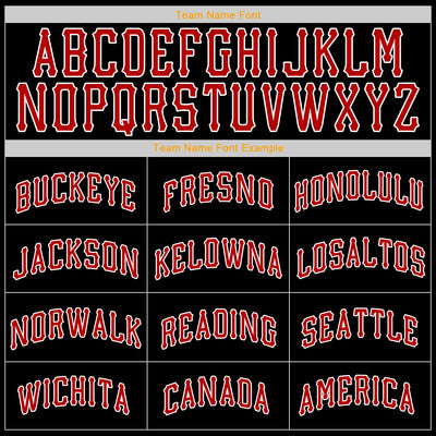 Custom Black Red-White Authentic Baseball Jersey