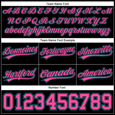 Custom Black Pink-Teal Authentic Basketball Shorts