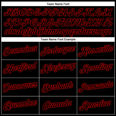 Custom Black Red Performance T-Shirt