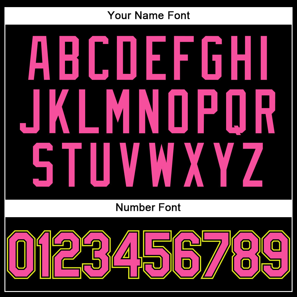 Custom Black Pink-Neon Yellow Performance T-Shirt