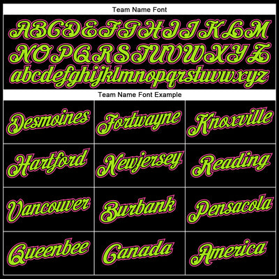 Custom Black Pink-Neon Green Performance T-Shirt