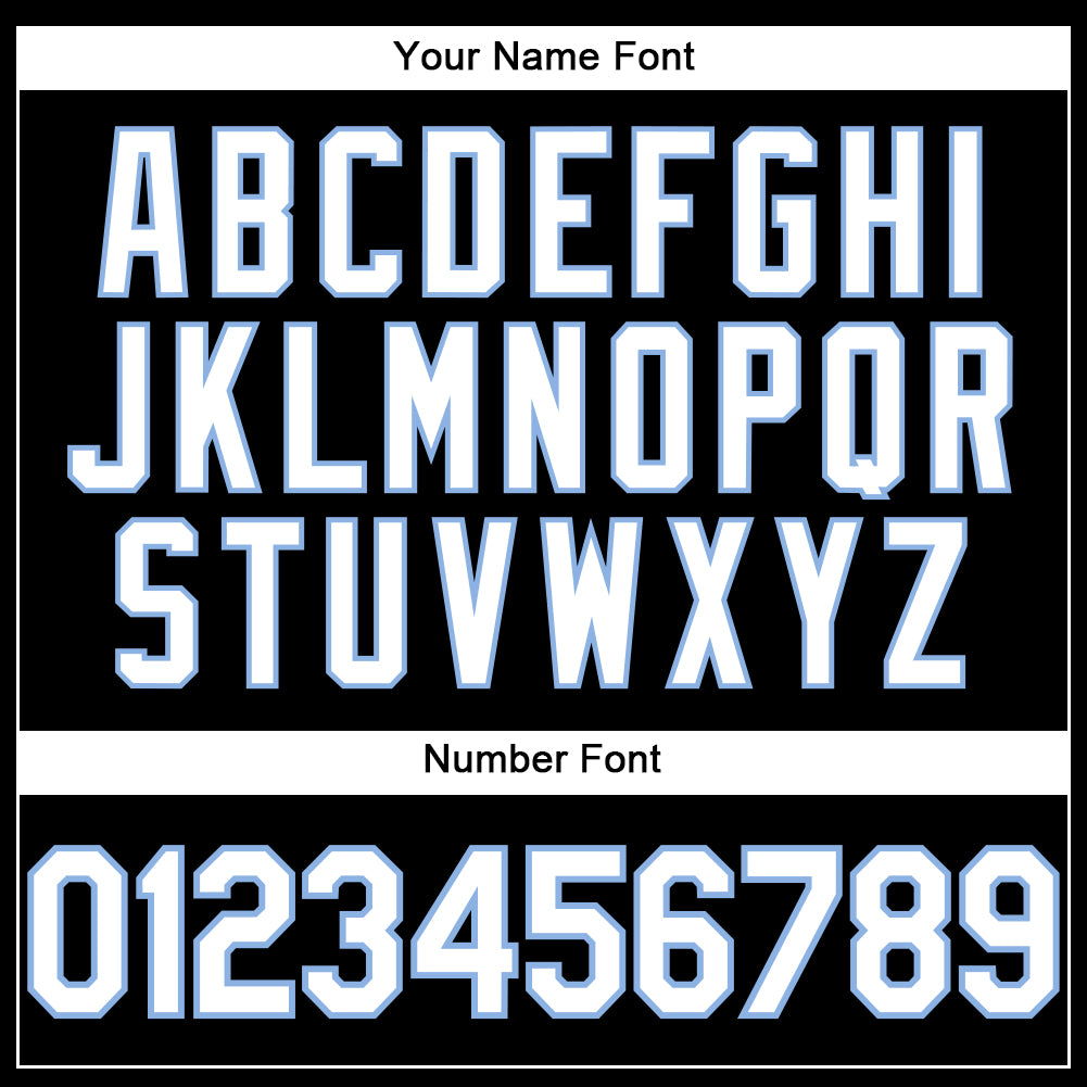 Custom Black White-Light Blue Performance T-Shirt