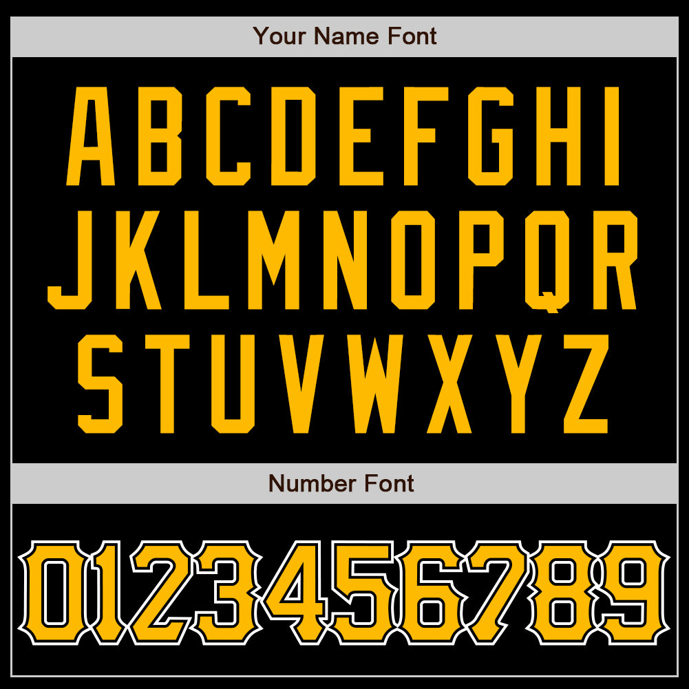 Custom Black Gold-Yellow Authentic Baseball Jersey