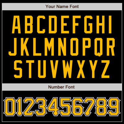 Custom Black Gold-Yellow Authentic Baseball Jersey